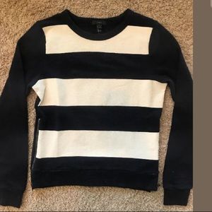 J Crew navy white stripe sweater size s NWT